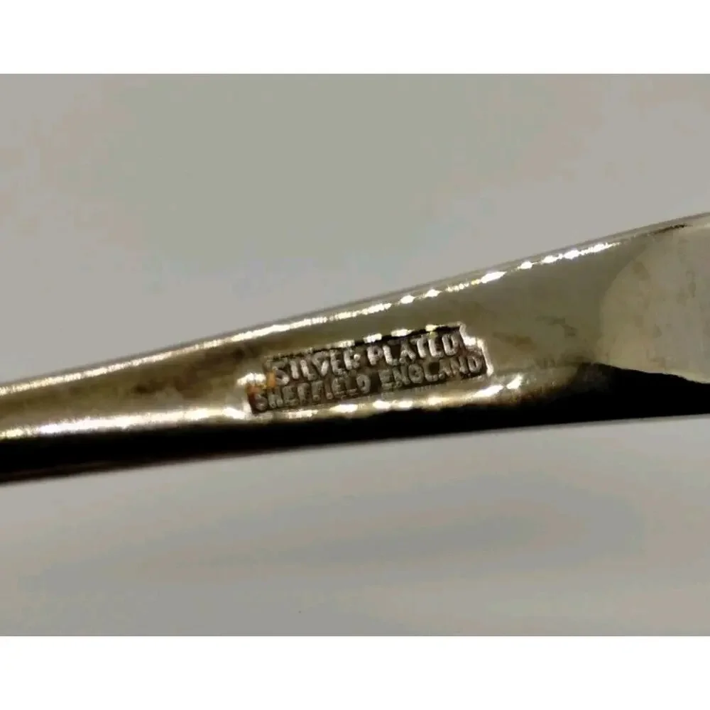 Vintage Sheffield England Silver Plated Serving Spoon and Fork Set 9.5